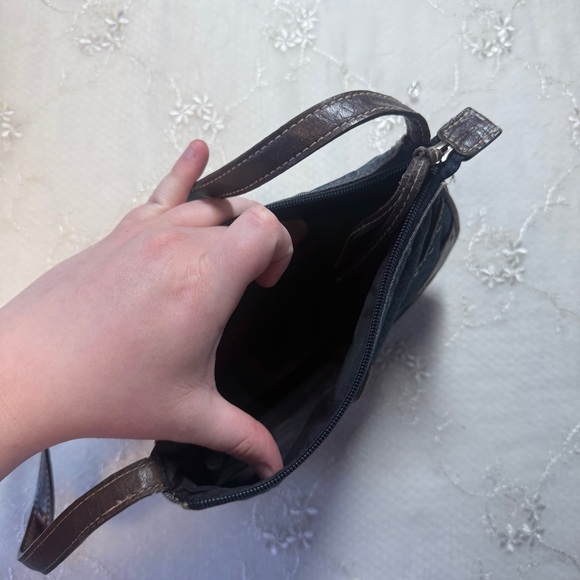 vintage y2k guess denim + leather mini shoulder bag - Picture 5 of 8